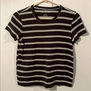 American Eagle XS striped T shirt blue gray AE